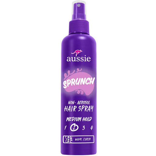 Aussie Aussie  Sprunch Medium Hold Non Aerosol Hair Spray 8.5 Fl Oz Health & Beauty White Smoke