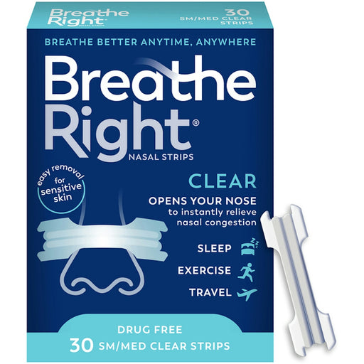 Breathe Right Breathe Right Nasal Strips, Original Clear, Small/ Medium Health & Beauty White Smoke