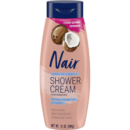 Nair Nair Hair Remover, Natural Coconut Oil & Vitamin E, Shower Cream Hair Removal White Smoke