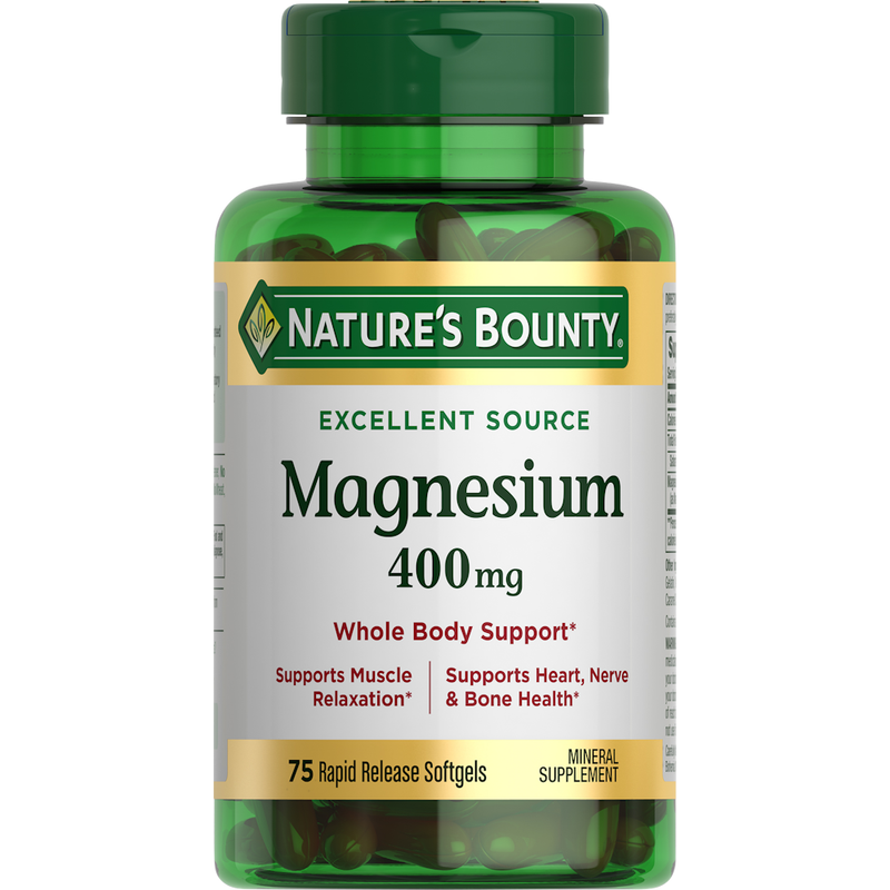 Nature's Bounty Nature's Bounty Rapid Release Softgels 400 Mg Magnesium Vitamins & Supplements White Smoke