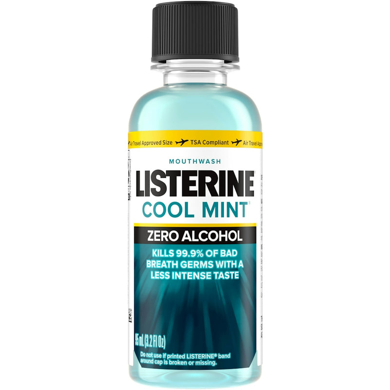 Listerine Listerine Mouthwash, Zero Alcohol, Cool Mint 3.2 Fl Oz Mouthwash White Smoke