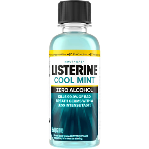 Listerine Listerine Mouthwash, Zero Alcohol, Cool Mint 3.2 Fl Oz Mouthwash White Smoke