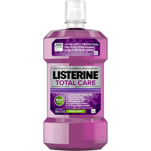 Listerine Listerine Total Care Anticavity Mouthwash Fresh Mint, 16.9  Oz Mouthwash White Smoke