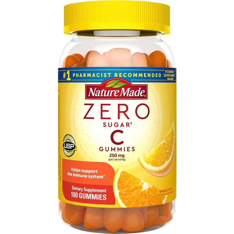 Nature Made Nature Made Zero Sugar Vitamin C 250mg Gummies Orange Citrus Flavor Vitamins & Supplements Seashell