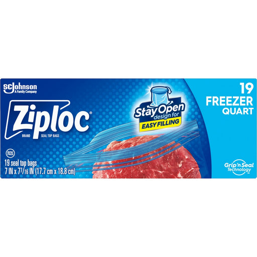 Ziploc Double Zipper Freezer Bags, Quart