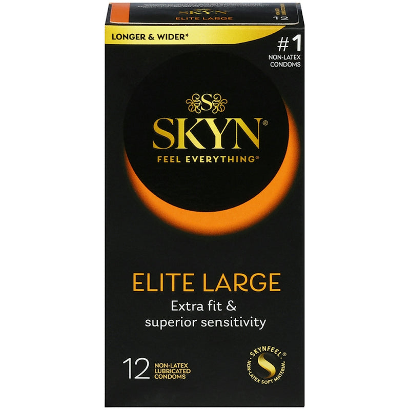 Skyn Skyn Condoms, Non Latex, Lubricated, Elite, Large Condoms Black