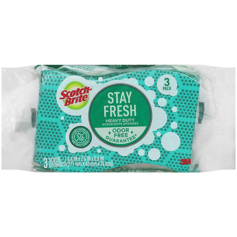 Scotch-Brite Scotch-Brite Stay Fresh Heavy Duty Scrub Dots Sponge Sponges & Scouring Pads Light Gray