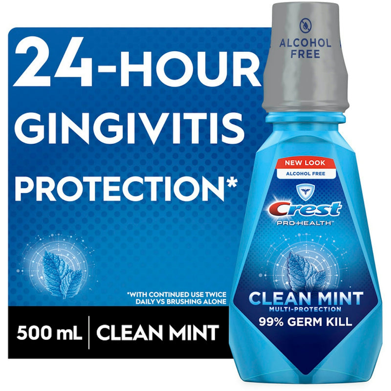 Crest Crest Pro Health Multi Protection Clean Mint CPC Oral Rinse - 16.9 Fl Oz Mouthwash White Smoke