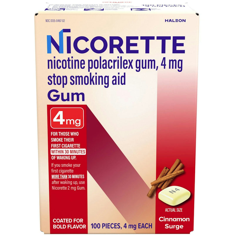 Nicorette Nicorette® Stop Smoking Aid – Cinnamon Surge Flavor (4 mg Gum) Health & Beauty Antique White
