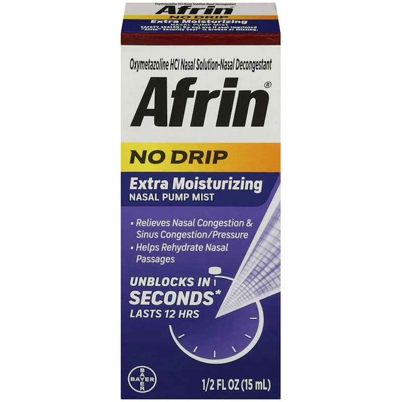 Afrin Afrin Nasal Pump Mist, Extra Moisturizing, No Drip 0.5 Fl Oz Respiratory Care Midnight Blue
