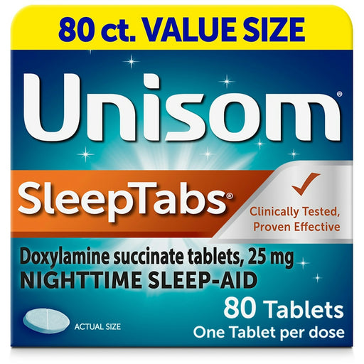 Unisom Unisom SleepTabs Nighttime Sleep Aid, 25mg Doxylamine Succinate – 80 Count Sleeping Aids Dark Slate Gray