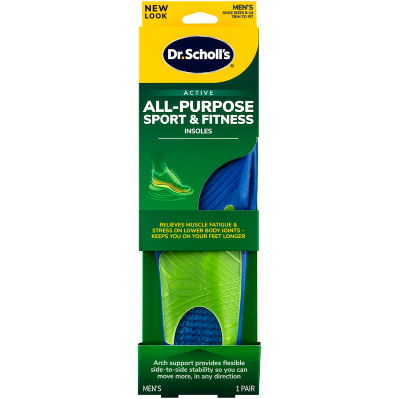 Dr. Scholl's Dr. Scholl's Active Men's All-Purpose Sport & Fitness Insoles, Shoe Sizes 8-14, 1 Pair Foot Care Dark Green