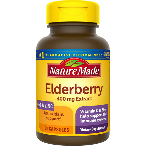 Nature Made Nature Made Elderberry 400 Mg Extract With Vitamin C And Zinc Capsules Dietary Supplement Vitamins & Supplements White Smoke