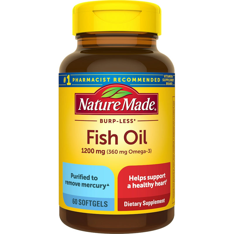 Nature Made Nature Made Burp-less Fish Oil 1200 Mg Softgels Vitamins & Supplements White Smoke