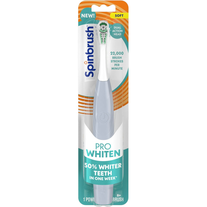 Spinbrush Spinbrush Toothbrush, Powered, Soft, 8 Toothbrushes White Smoke