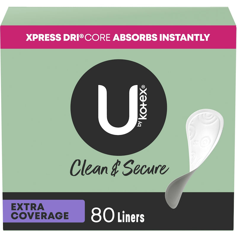 U by Kotex U by Kotex Clean & Secure Pantyliners, Extra Coverage, 16 Count Health & Beauty Dark Gray