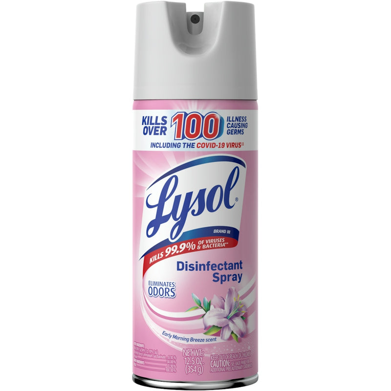 Lysol Lysol Disinfectant Spray, Early Morning Breeze Scent – 12.5 oz Household Disinfectants Light Gray