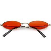 zeroUV Slim Retro Throwback 1990's Color Tone Oval Sunglasses C722 Sunglasses White Smoke Gold Red