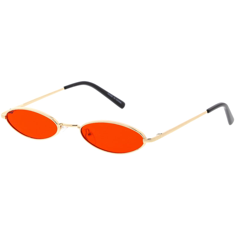 zeroUV Slim Retro Throwback 1990's Color Tone Oval Sunglasses C722 Sunglasses White Smoke Gold Red,Silver Purple,Gold Yellow,Silver Blue