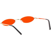 zeroUV Slim Retro Throwback 1990's Color Tone Oval Sunglasses C722 Sunglasses White Smoke Gold Red,Silver Purple,Gold Yellow,Silver Blue