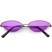 zeroUV Retro 1990's Color Tone Metal Cat Eye Sunglasses C724 Sunglasses White Smoke Silver Purple