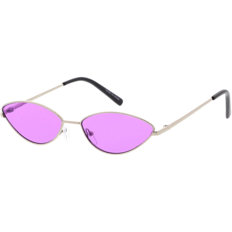 zeroUV Retro 1990's Color Tone Metal Cat Eye Sunglasses C724 Sunglasses White Smoke Gold Red,Blue Silver,Silver Purple,Gold Yellow