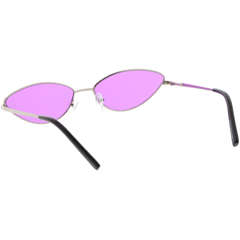 zeroUV Retro 1990's Color Tone Metal Cat Eye Sunglasses C724 Sunglasses White Smoke Gold Red,Blue Silver,Silver Purple,Gold Yellow