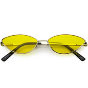 zeroUV Retro 1990's Color Tone Metal Cat Eye Sunglasses C724 Sunglasses White Smoke Gold Yellow
