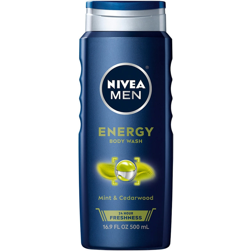 Nivea Nivea For Men Body Wash, 3 In 1, Energy Body Wash Black