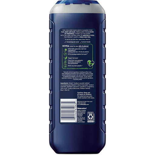 Nivea Men Nivea Men 3 In 1 Body Wash Cool Icy Menthol 16 9 Fl Oz Body Wash Dark Slate Gray