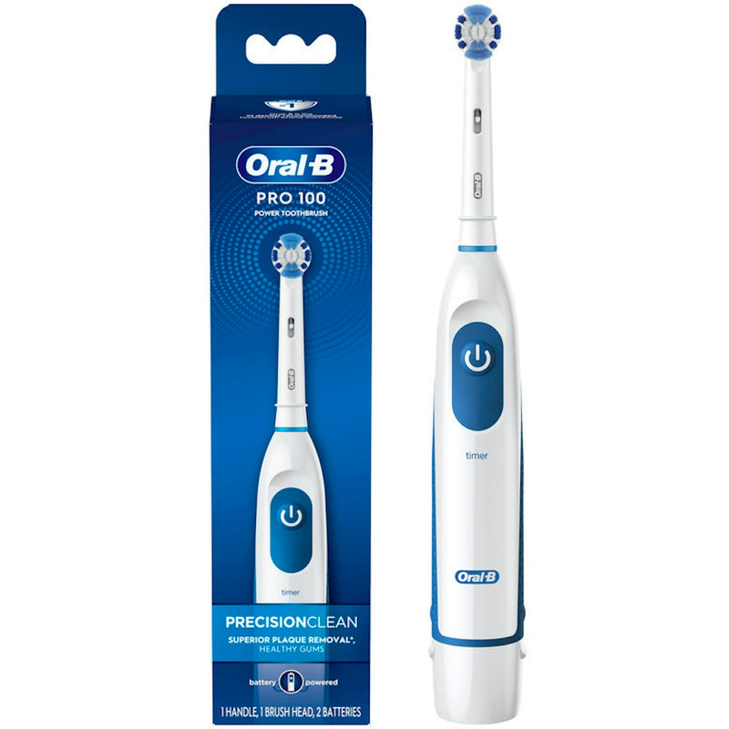 Oral-B Oral-B Pro 100 Precision Clean Battery Powered Toothbrush Toothbrushes White Smoke