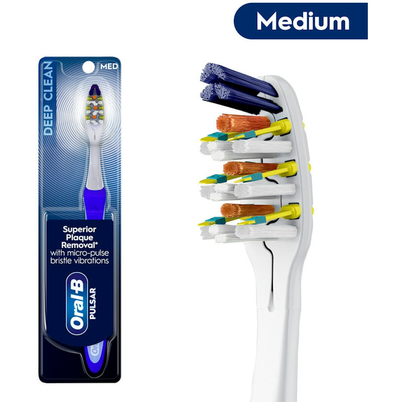 Oral-B Oral-B Vibrating Pulsar Expert Clean Medium Toothbrush Battery Toothbrushes White Smoke