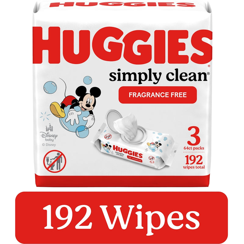 Huggies Huggies Simply Clean, Wipes, Disney Baby, Fragrance Free Baby Wipes White Smoke