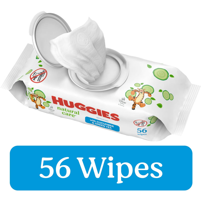 Huggies Huggies Natural Care Refreshing Baby Wipes Cucumber & Green Tea, 56 Baby & Toddler White Smoke