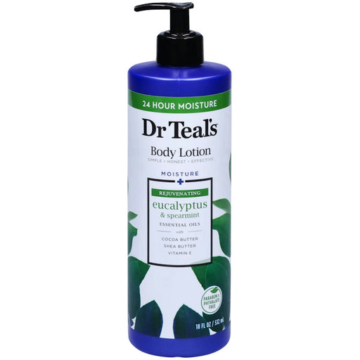Dr Teal's Dr Teal's  Rejuvenating Moisture  Eucalyptus & Supermint Body Lotion, 18 Fl Oz Lotion & Moisturizer White Smoke