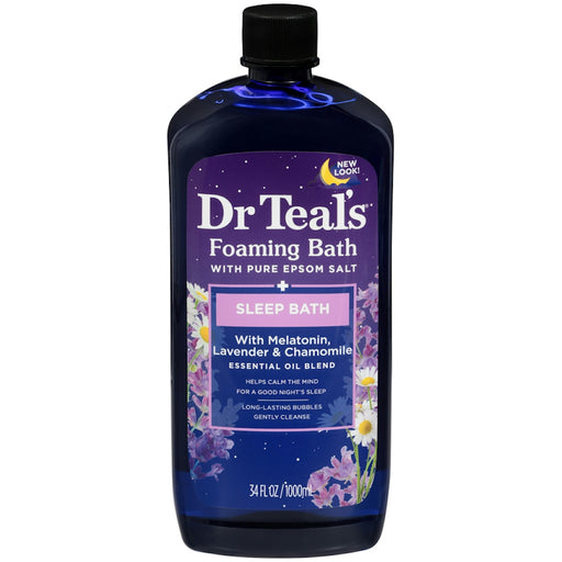 Dr Teal's Dr Teal's Foaming Bath, Lavender & Chamomile, Melatonin, Sleep Bath 34 Fl Oz Bath & Body White Smoke