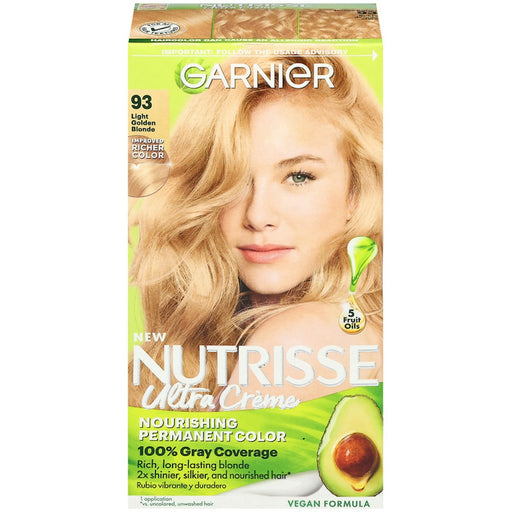 Garnier Nutrisse Garnier Nourishing Hair Color Creme, Permanent, Light Golden Blonde 93 Hair Color Peach Puff