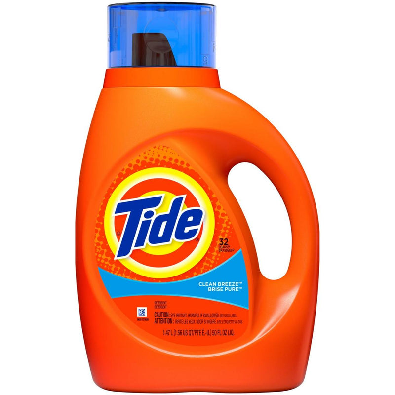 Tide Tide Clean Breeze Scent Liquid Laundry Detergent, 50 Oz, 32 Loads Laundry Detergent White Smoke