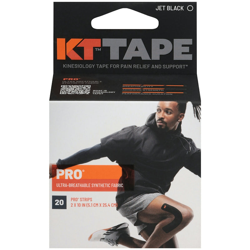 KT Tape KT Tape Pro Synthetic Kinesiology Therapeutic Sports 20 Precut, 10 Strips, Jet Black Health & Beauty Light Gray