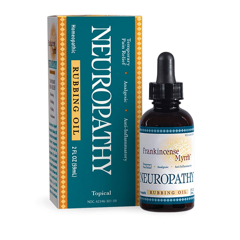 Frankincense & Myrrh Frankincense & Myrrh Neuropathy Pain Relief Rubbing Oil - 2 fl oz, Targeted Nerve Pain Relief Medicine & Drugs White Smoke