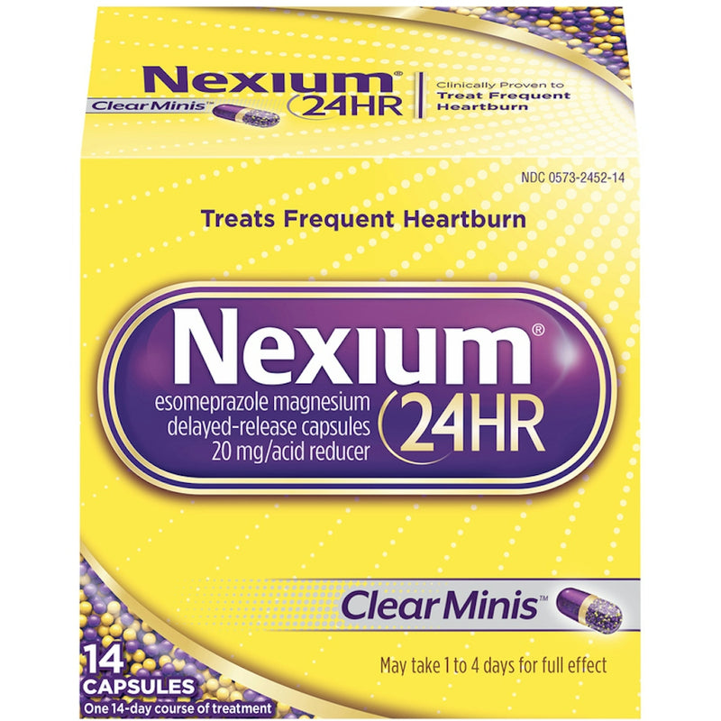 Nexium Nexium 24 Hr Clear Minis Acid Reducer Heartburn Relief Delayed Release Capsules With Esomeprazole Magnesium Health & Beauty Light Goldenrod
