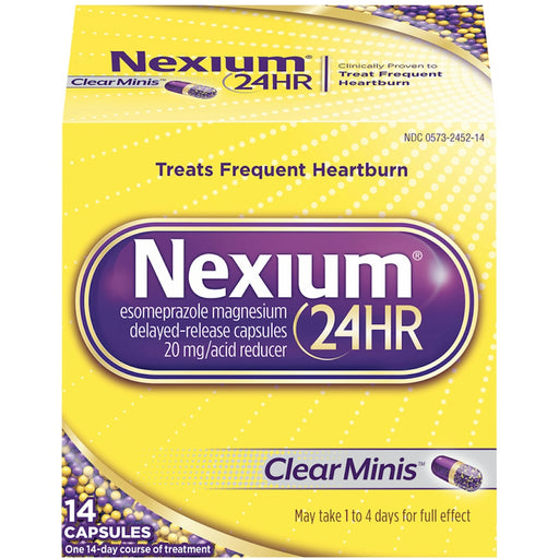 Nexium Nexium 24 Hr Clear Minis Acid Reducer Heartburn Relief Delayed Release Capsules With Esomeprazole Magnesium Health & Beauty Light Goldenrod