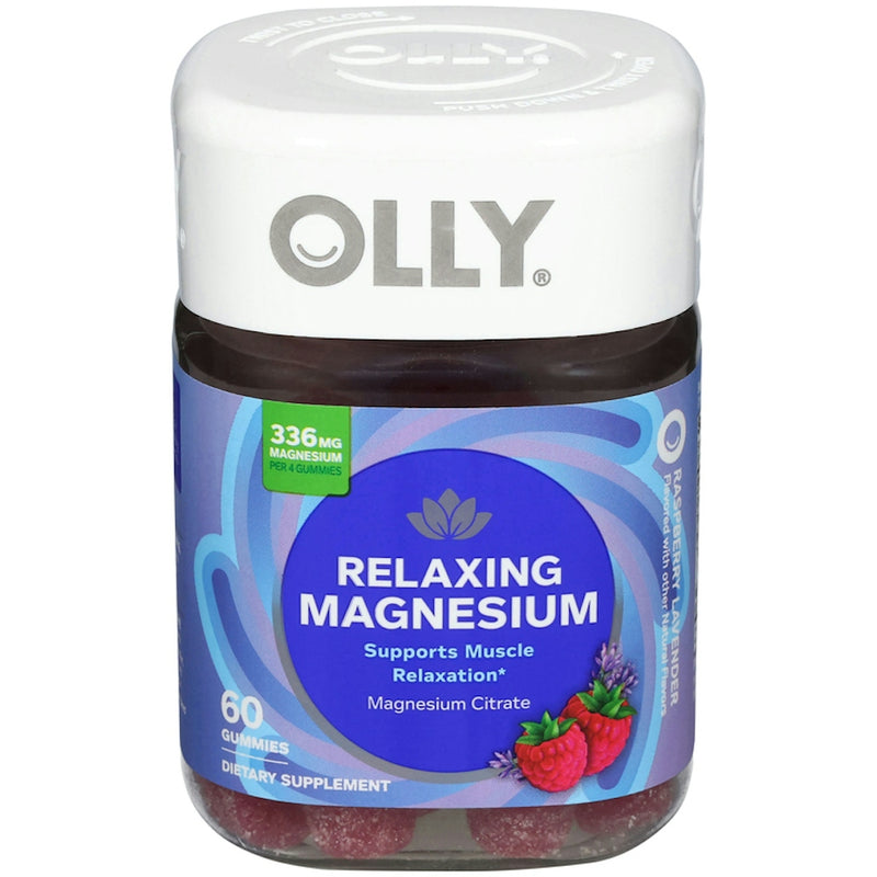 Olly Olly Magnesium Citrate, Relaxing, 336 Mg, Gummies, Raspberry Lavender Vitamins & Supplements White Smoke