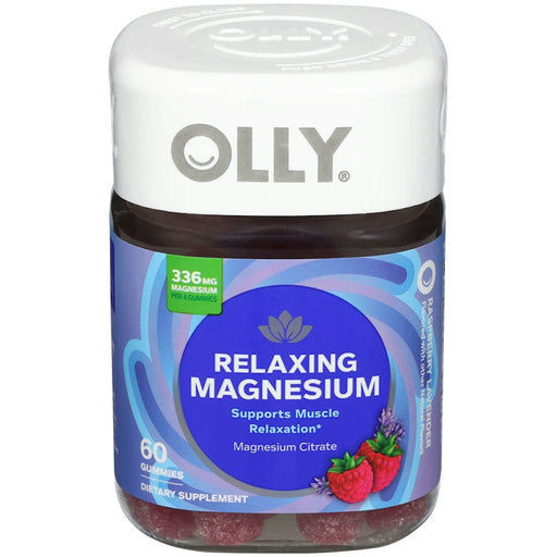 Olly Olly Magnesium Citrate, Relaxing, 336 Mg, Gummies, Raspberry Lavender Vitamins & Supplements White Smoke