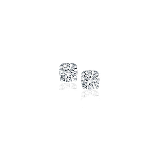 Bids.com 14k White Gold Diamond Four Prong Stud Earrings (1/4 cttw) Earrings White Smoke White Gold