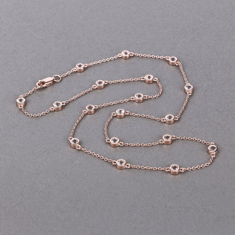 Bids.com 1.62 Carat Genuine Morganite .925 Sterling Silver Necklace Necklaces Dark Gray size 18.00