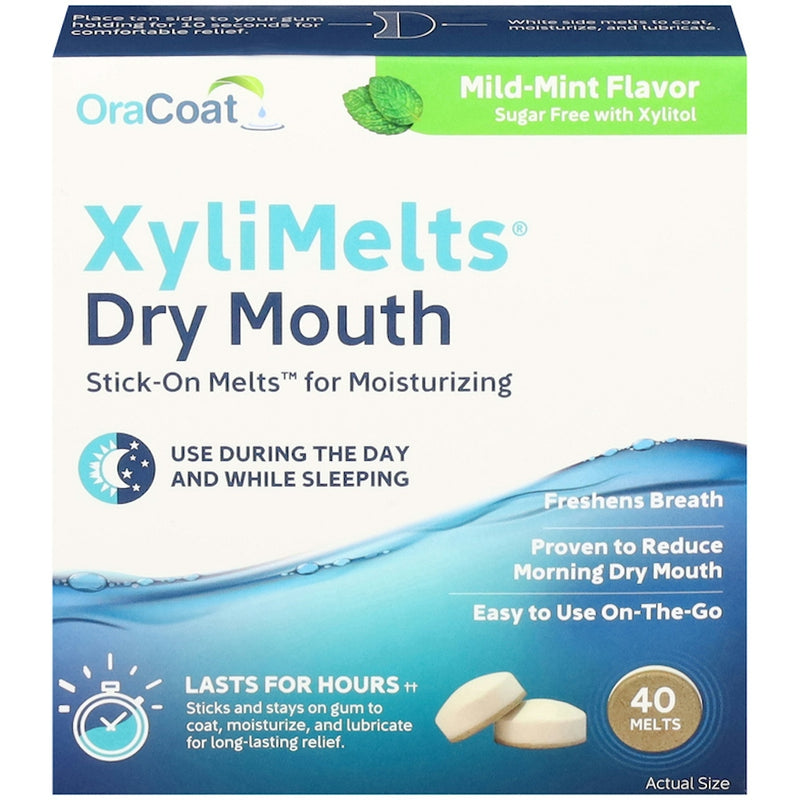 OraCoat OraCoat Xylimelts For Dry Mouth Mild Mint - 40 Discs Oral Care White Smoke