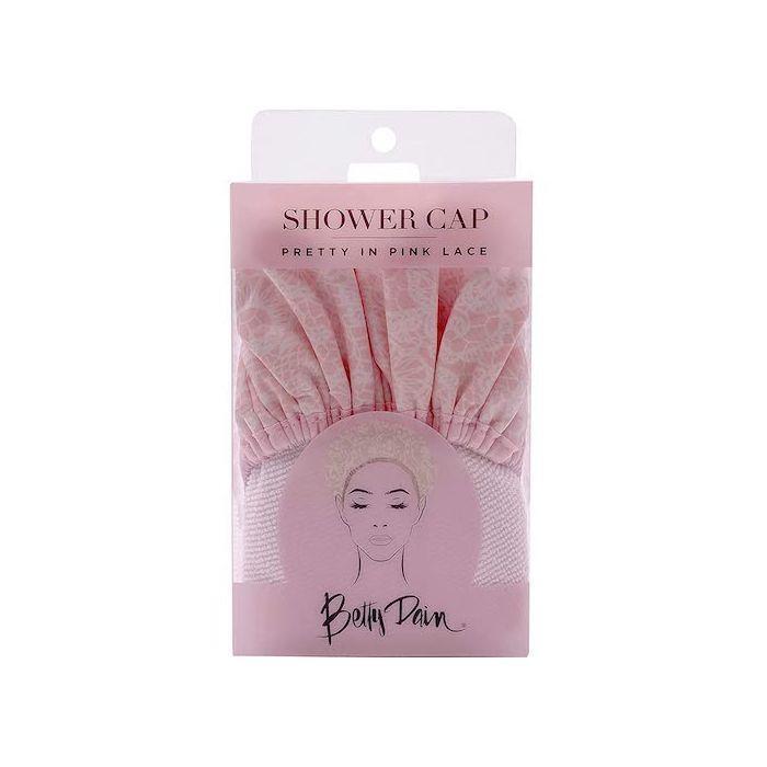 0 Betty Dain Pretty In Pink Lace Shower Cap Shower Caps Dark Gray