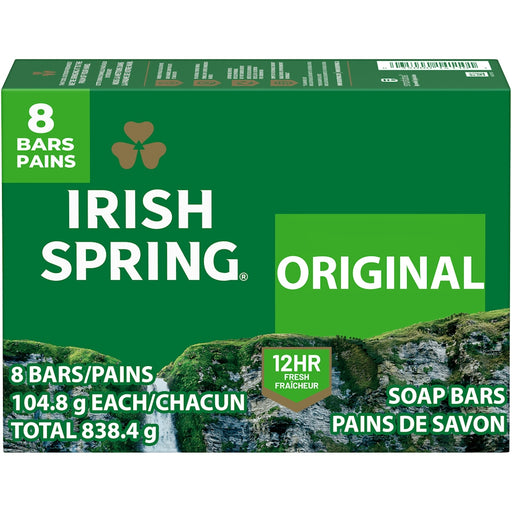 Irish Spring Irish Spring Original Clean Deodorant Bar Soap For Men, 3.75 Oz, 8 Bars Bar Soap Forest Green