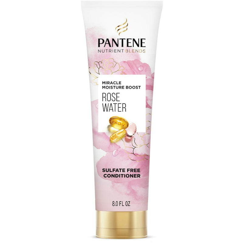 Pantene Pantene Sulfate Free Rose Water Conditioner With Miracle Moisture Boost, Nutrient Blends 8 oz Conditioners White Smoke